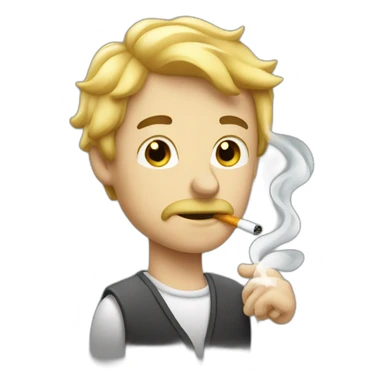 Homme blond fume une cigarette sticker
