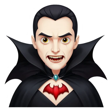 Dracula vampire with cape and fangs sticker