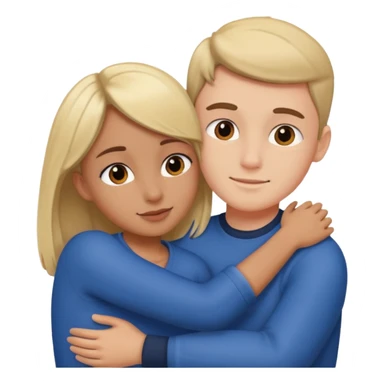 Girl hug a boy friend european bold sticker