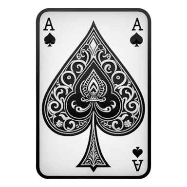 detail shot of card ace of spades sticker