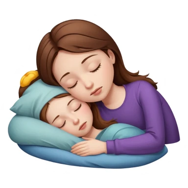 Girl brown hair long sleep  sticker