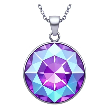 Purple Holographic Round Diamond Pendant sticker