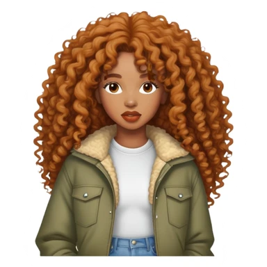 SZA with her iconic curly hair and stylish outfit sticker