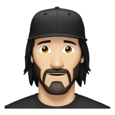 keanu reeves with a black addidas cap sticker