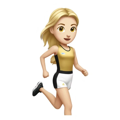 White Girl runner wearing gold and black uniform  sticker