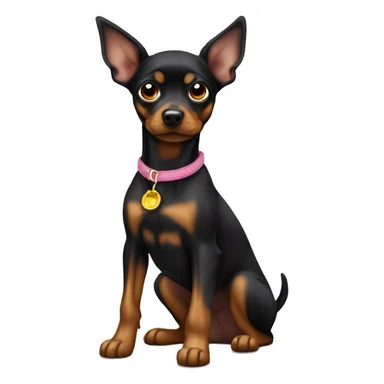 black brindle tan pinscher big ears sticker