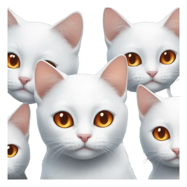 white and red cat with orange eyes together with white and black cat with blue eyes sticker
