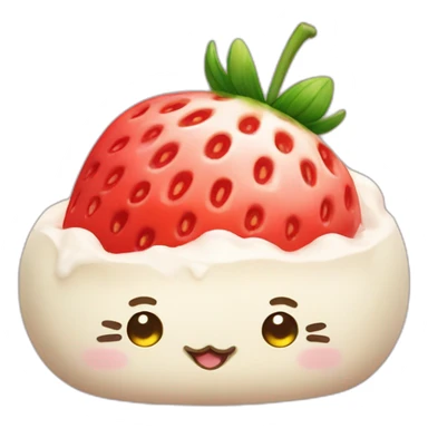 strawberry rice cake mochi cat sticker