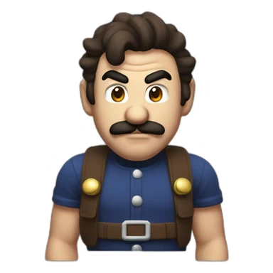 evil man mario with epic style sticker