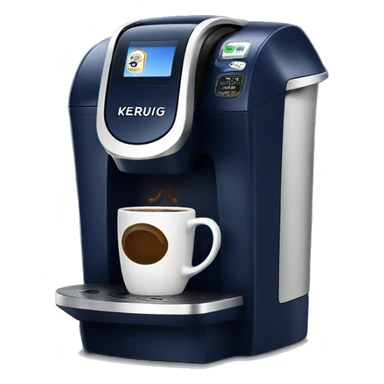 Realistic navy blue keurig machine sticker