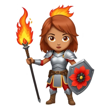 Young female warrior with fire powers inspired by The Poppy War sticker