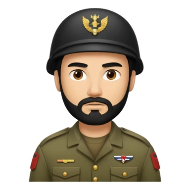 male soldier black hair and beard tyle sticker
