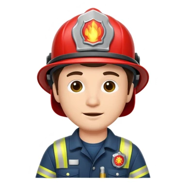 firefighter man brunette sticker
