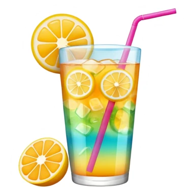 summer-themed emoji of a summer drink sticker