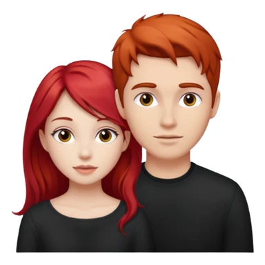 Red haired girl with white guy dark romance sticker