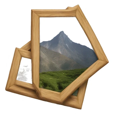 a photo frame of a mountain  sticker