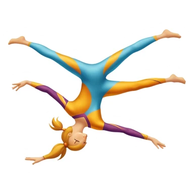 A dynamic emblem symbolizing acrobatic sports, featuring an abstract representation of an acrobat mid-performance, performing a graceful flip or aerial pose. The emblem should incorporate sleek lines and shapes that evoke motion and precision, with a clean, professional look. sticker