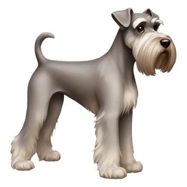 brown schnauzer full body sticker