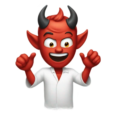 Devil doing mic drop sticker