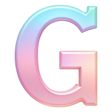 Iridescent pastel pink Font setting icon with letter G sticker