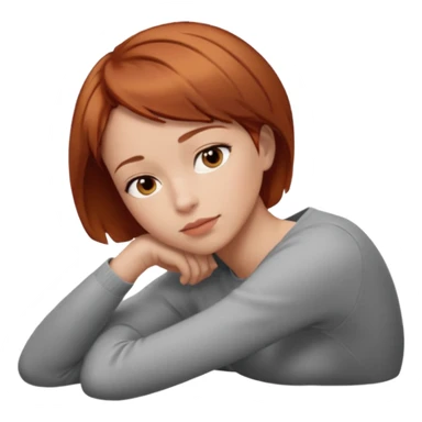 a woman, alone, short hair, light skin, auburn hair, laying on her side, facing away. do not include other people, faces, or characters sticker