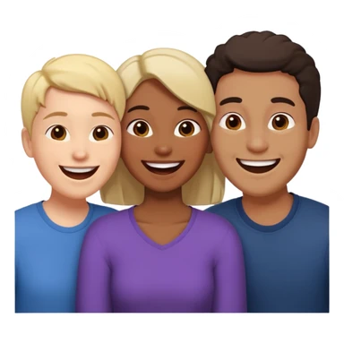 Three friends talking and looking each other, please keep 4th wall. sticker