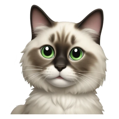 Ragdoll cat drinking soda and the middle of his face should have black sticker