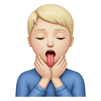 criss cross hands around throat choking self emoji tongue out with eyes shut sticker