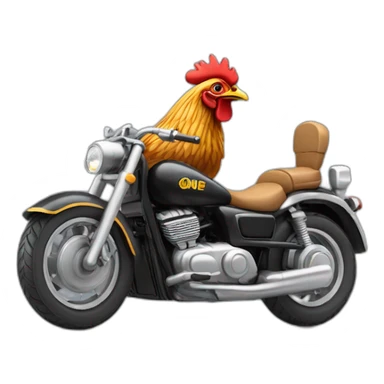 Une poule sur une moto sticker
