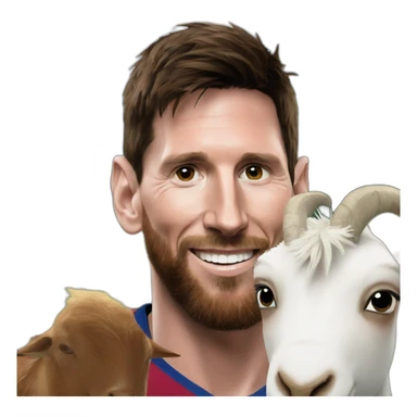 Messi on a goat sticker