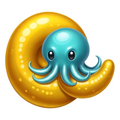 Poulpe et boule disco argentée sticker
