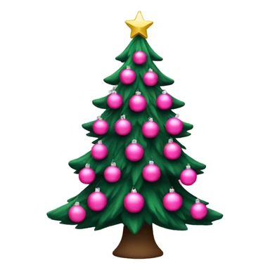 Christmas tree with pink ornaments sticker