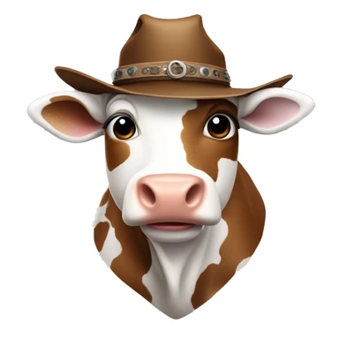Cow with a cowboy hat sticker