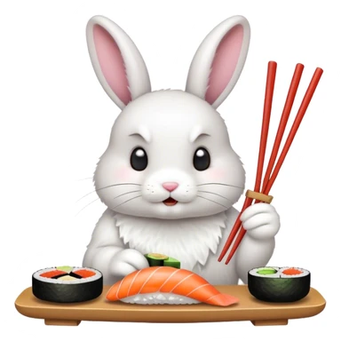 Bunny eating sushi sticker