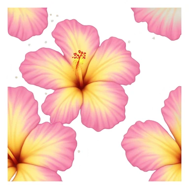 pastel pink and pastel yellow hibiscus flower with little sparkles around it sticker