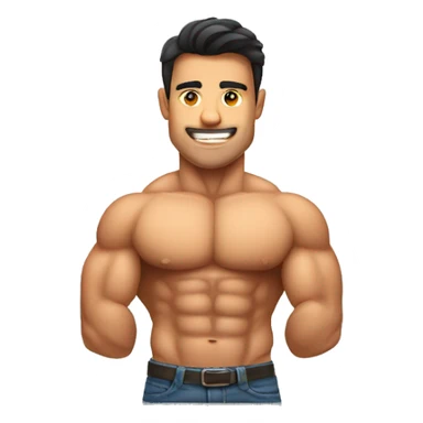 Muscular handsome man Bodybuilder, Mexican sticker