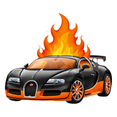 Bugatti ￼ on fire ￼￼ sticker