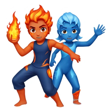 Freeze tag with a lava boy and water girl sticker