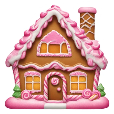 Pink gingerbread house sticker