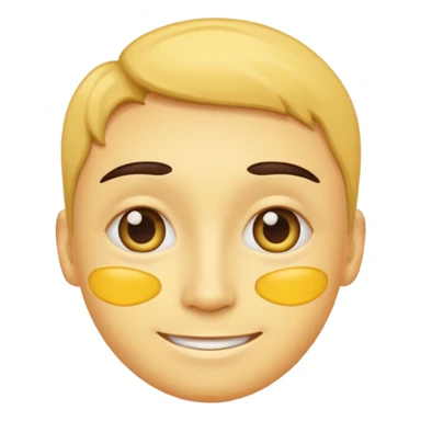 Yellow face eyebags smiling sticker