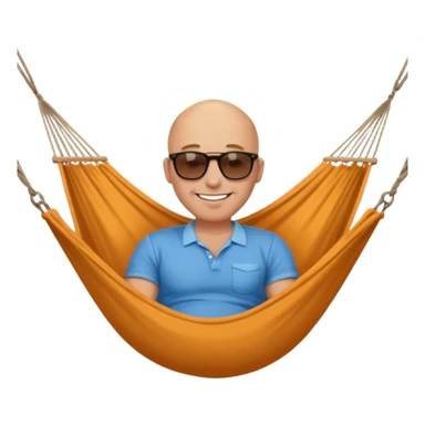 Bald man  in a hammock sticker