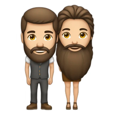 Homme brun avec barbe et une femme brune en jupe courte qui tiens la cuisse de l’homme sticker