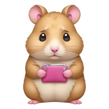 cartoon-style hamster melancholy expression poor with empty pockets sticker