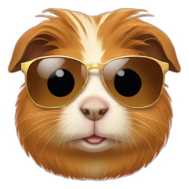 Golden abyssinian guinea pig sunglasses sticker