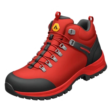 zapatilla de trekking con detalles en rojo sticker