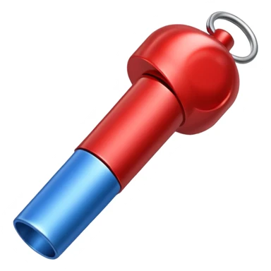 whistle blow blue (#00A3E0) and red (#F9423A) sticker