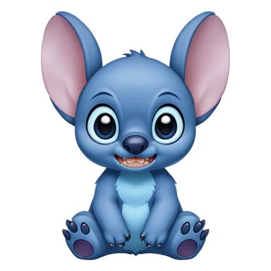 Stitch from Lilo and Stitch, blue alien with big ears sticker