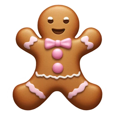 Gingerbread man with white and light pink details sticker