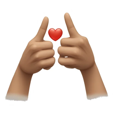 two hands making a heart with the index and middle finger sticker
