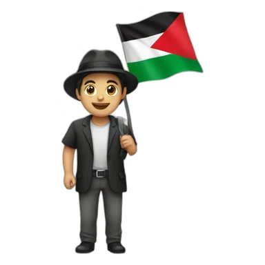 Jews with a flag of Palestine  sticker